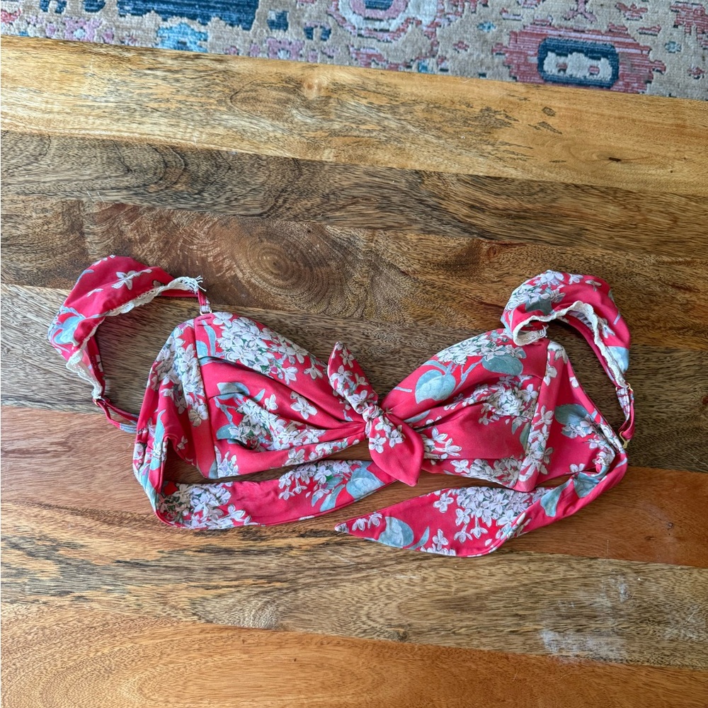 Vintage Floral Bikini Cabana Top